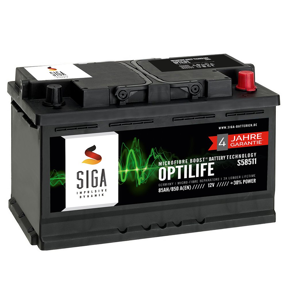 SIGA OPTILIFE Autobatterie 12V 85Ah statt 80Ah 85Ah 90Ah SIGA OPTILIFE Autobatterie 12V 85Ah statt 80Ah 85Ah 90Ah von SIGA IMPULSIVE DYNAMIK
