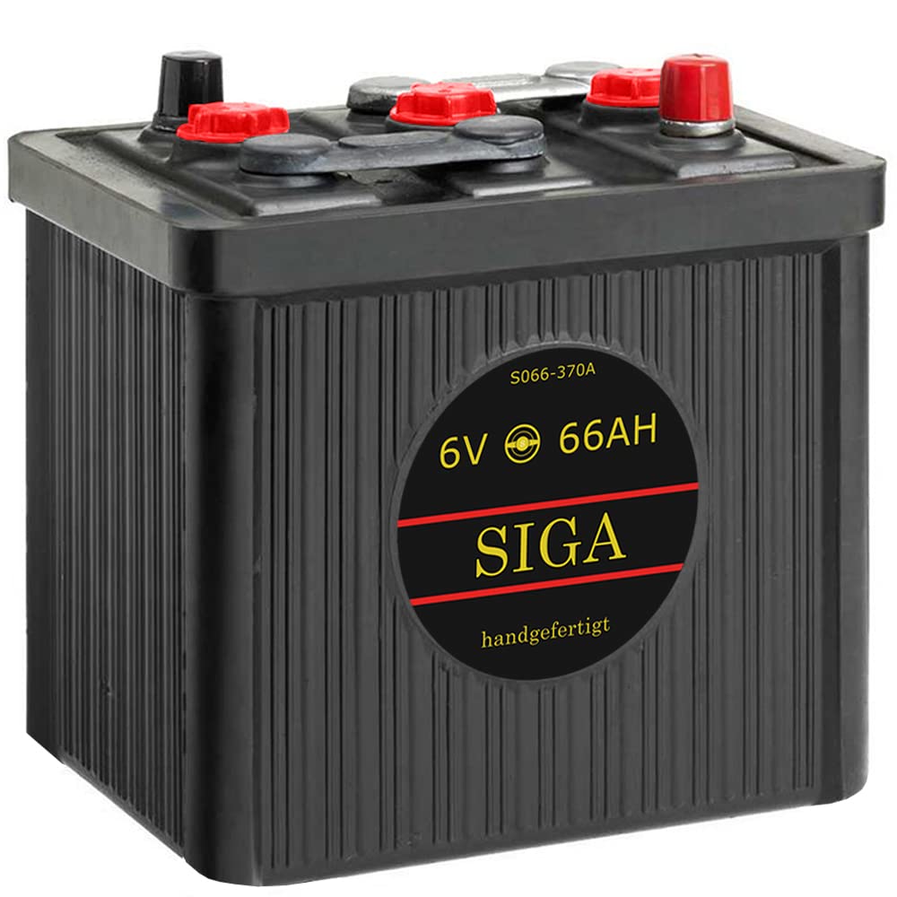SIGA Oldtimer Batterie 6V 66Ah gefüllt geladen handgefertigt Oldtimer Batterie Autobatterie Starterbatterie von SIGA IMPULSIVE DYNAMIK