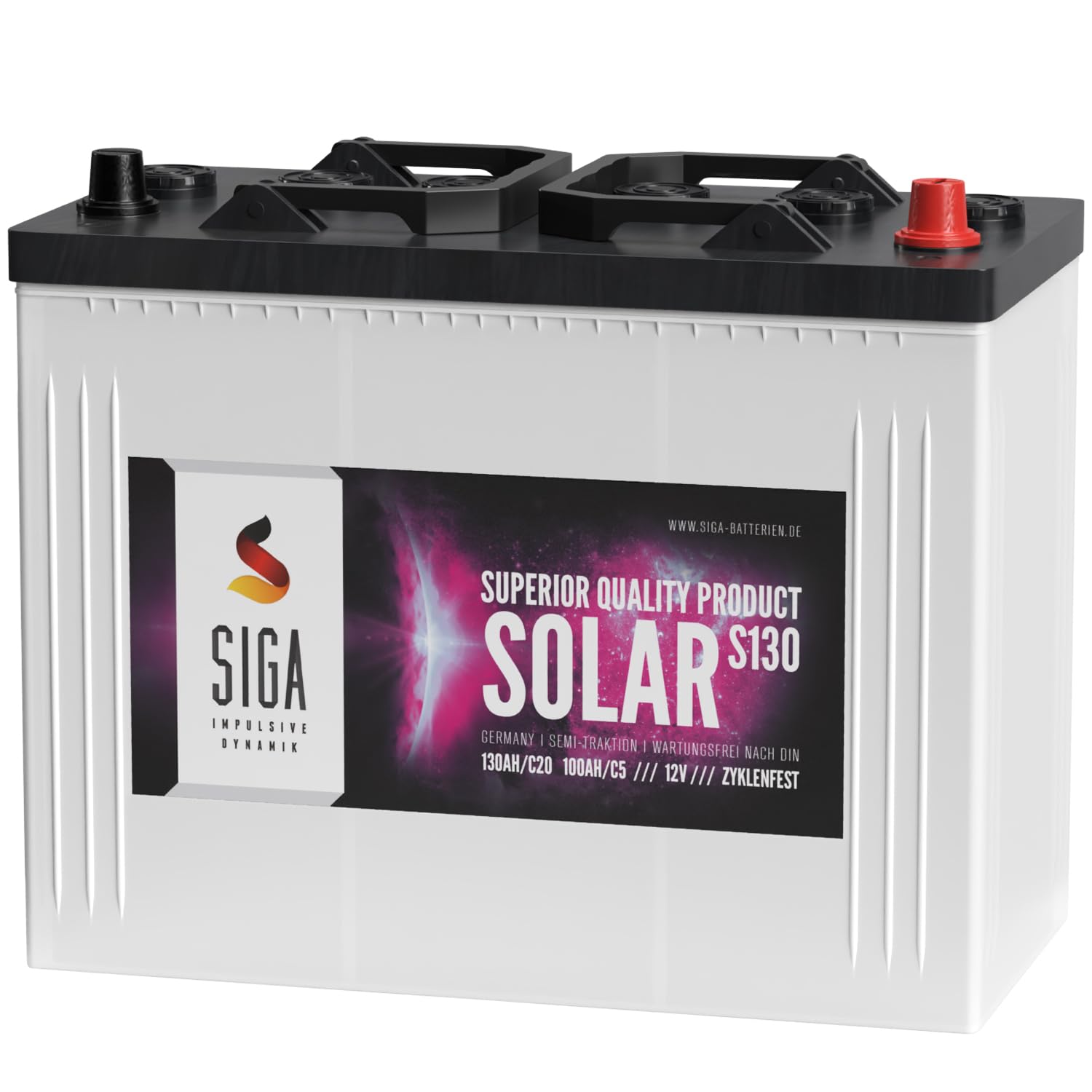 SIGA Solarbatterie 130Ah 12V Versorgungsbatterie Wohnmobil Mover Antriebs Batterie 120Ah 125Ah SIGA Solarbatterie 130Ah 12V Versorgungsbatterie Wohnmobil Mover Antriebs Batterie 120Ah 125Ah von SIGA IMPULSIVE DYNAMIK
