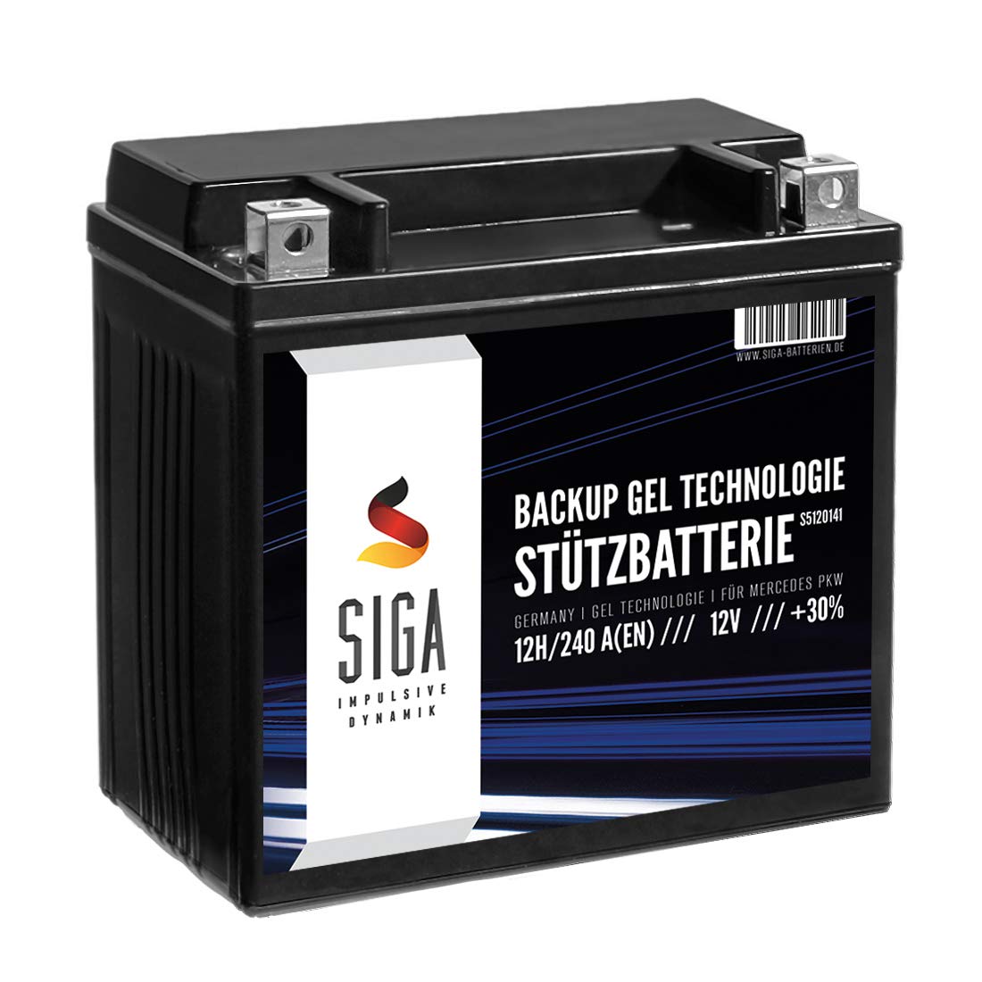 SIGA Stützbatterie 12V 12Ah Gel Batterie Backup Batterie A2115410001 und 61217586977 Longlife Technologie sofort einsatzbereit vorgeladen auslaufsicher wartungsfrei von SIGA IMPULSIVE DYNAMIK