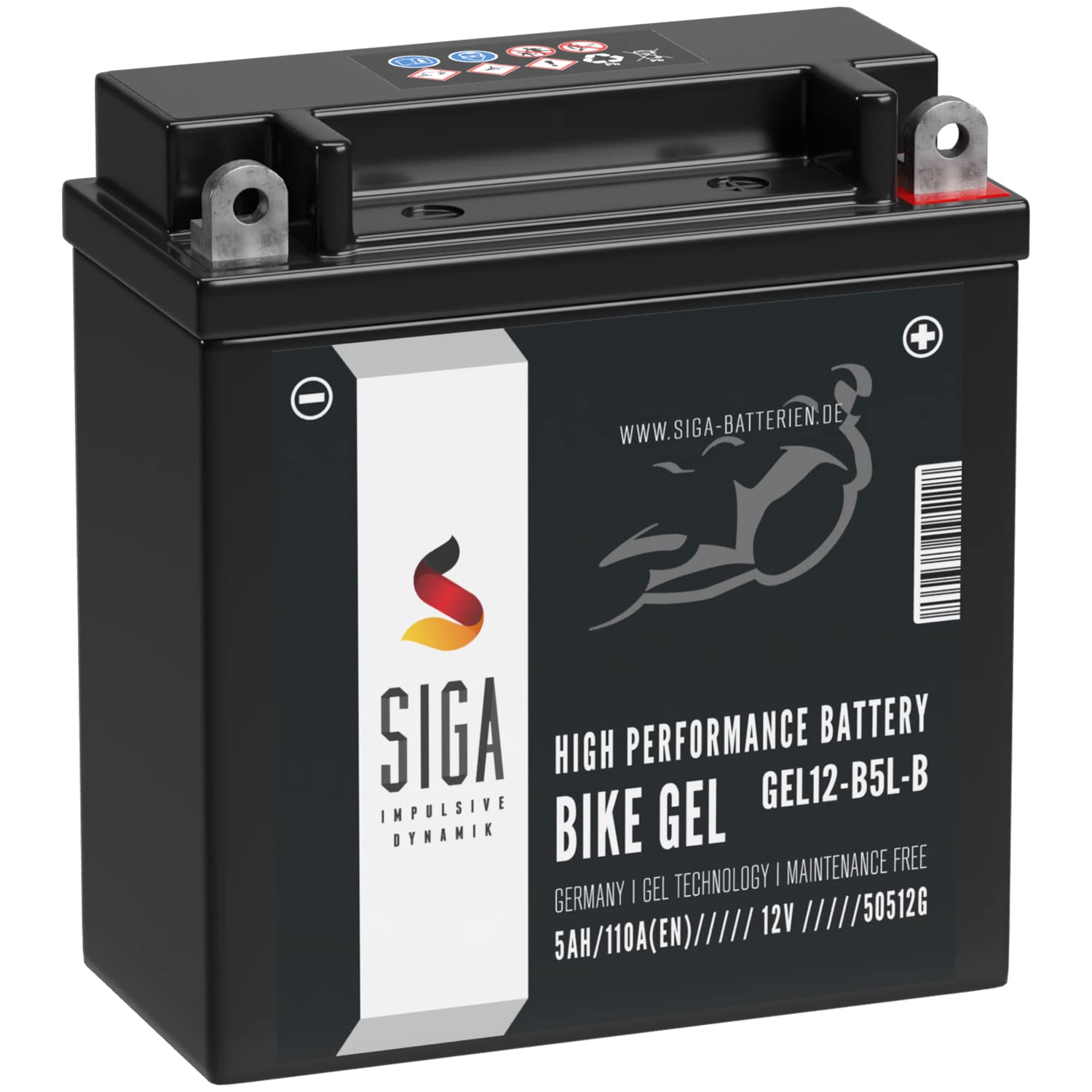 SIGA YB5L-B GEL Motorradbatterie 12V 5Ah 110A/EN GEL12-B5L-B GEL Batterie 12V 50512 CB5L-B 12N5.5-3B auslaufsicher wartungsfrei ersetzt 4Ah SIGA YB5L-B GEL Motorradbatterie 12V 5Ah 110A/EN GEL12-B5L-B GEL Batterie 12V 50512 CB5L-B 12N5.5-3B auslaufsicher wartungsfrei ersetzt 4Ah von SIGA IMPULSIVE DYNAMIK