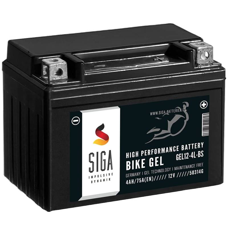 SIGA YTX4L-BS GEL Roller Batterie 12V 4Ah 75A/EN GEL Batterie 12V Motorradbatterie entspricht 50314 CTX4L-BS auslaufsicher wartungsfrei von SIGA IMPULSIVE DYNAMIK