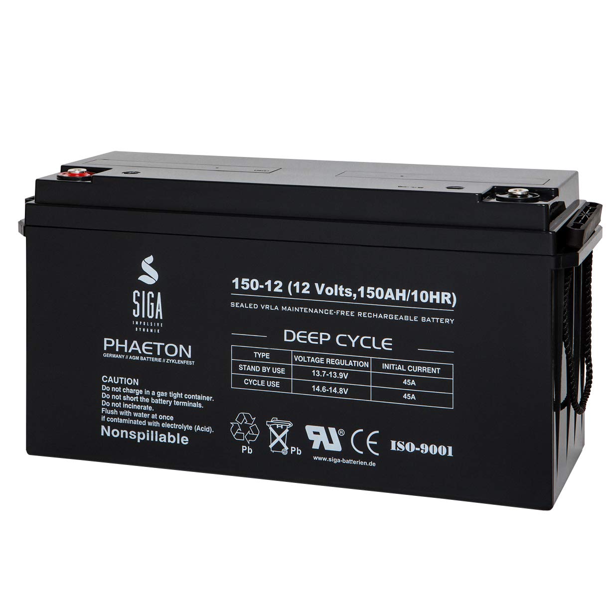 Solarakku 150Ah 12V AGM Gel Batterie Solarbatterie Wohnmobil Versorgungsbatterie extrem zyklenfest Solarakku 150Ah 12V AGM Gel Batterie Solarbatterie Wohnmobil Versorgungsbatterie extrem zyklenfest von SIGA IMPULSIVE DYNAMIK