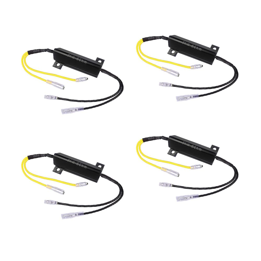 SIGANDG 4 Stück LED-Leistungswiderstand Lastwiderstand,Motorrad Blinkeranzeige Widerstände Kabel,Motorrad Blinkwiderstand Adapter Flash Fix Fehler für Motorrad,21 W 6 Ω SIGANDG 4 Stück LED-Leistungswiderstand Lastwiderstand,Motorrad Blinkeranzeige Widerstände Kabel,Motorrad Blinkwiderstand Adapter Flash Fix Fehler für Motorrad,21 W 6 Ω von SIGANDG