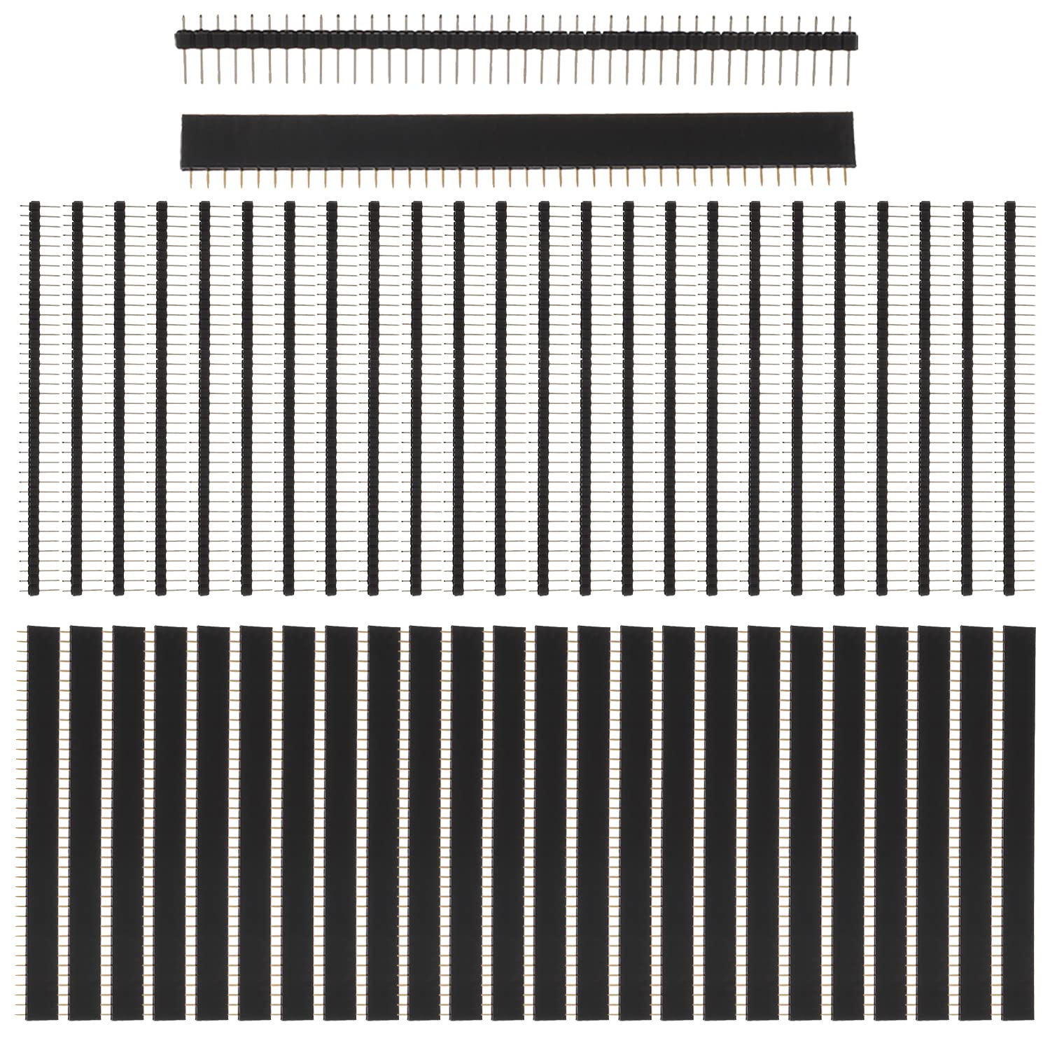 SIGANDG Header Männlich und Weiblich Stiftleiste PCB Löten Buchsenleiste Lötpins Lochrasterplatine 2.54mm 40 Pin (50 Stücke) von SIGANDG