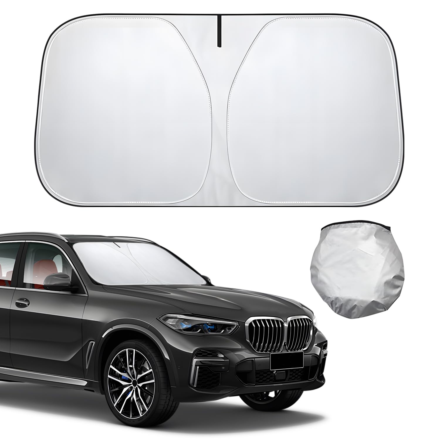 SIGANDG Sun Protection Car Windscreen Sonnenschutz für die Windschutzscheibe Sonnenschutzabdeckung vorn für Auto-Windschutzscheiben-Wärmedämmung und UV-Schutz(L: 145 x 80 cm) von SIGANDG