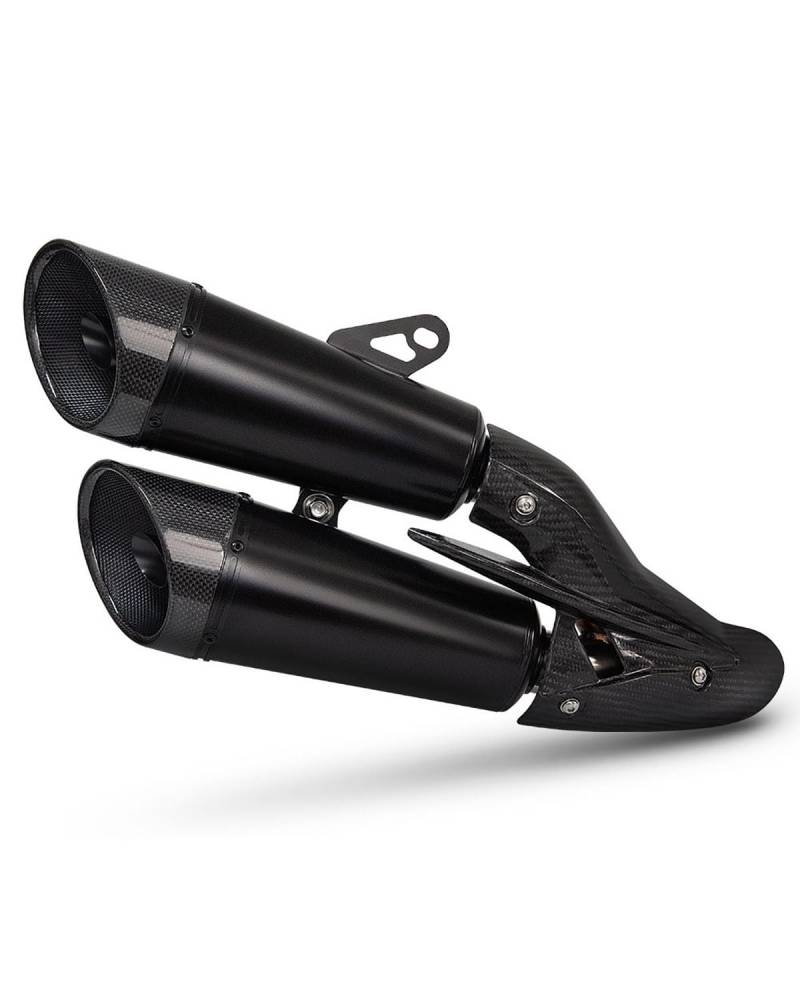 Auspuff Motorräder Für ZX-4R Für ZX-4RR Edelstahl Schwarz Heck Abschnitt Schalldämpfer Dual Auspuffrohr Motorrad-Auspuffanschluss von SIJYG1