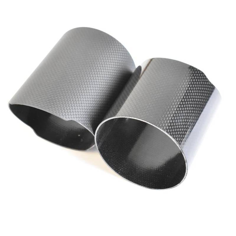 Auspuffblende 1PC Auto Universal Auspuffrohr Gehäuse Gerade Kante Carbon Faser Auspuff Rohr Spitze Abdeckung Fall Matt Glänzend Auspuff Endrohr(89mm Matt) von SIMBAE