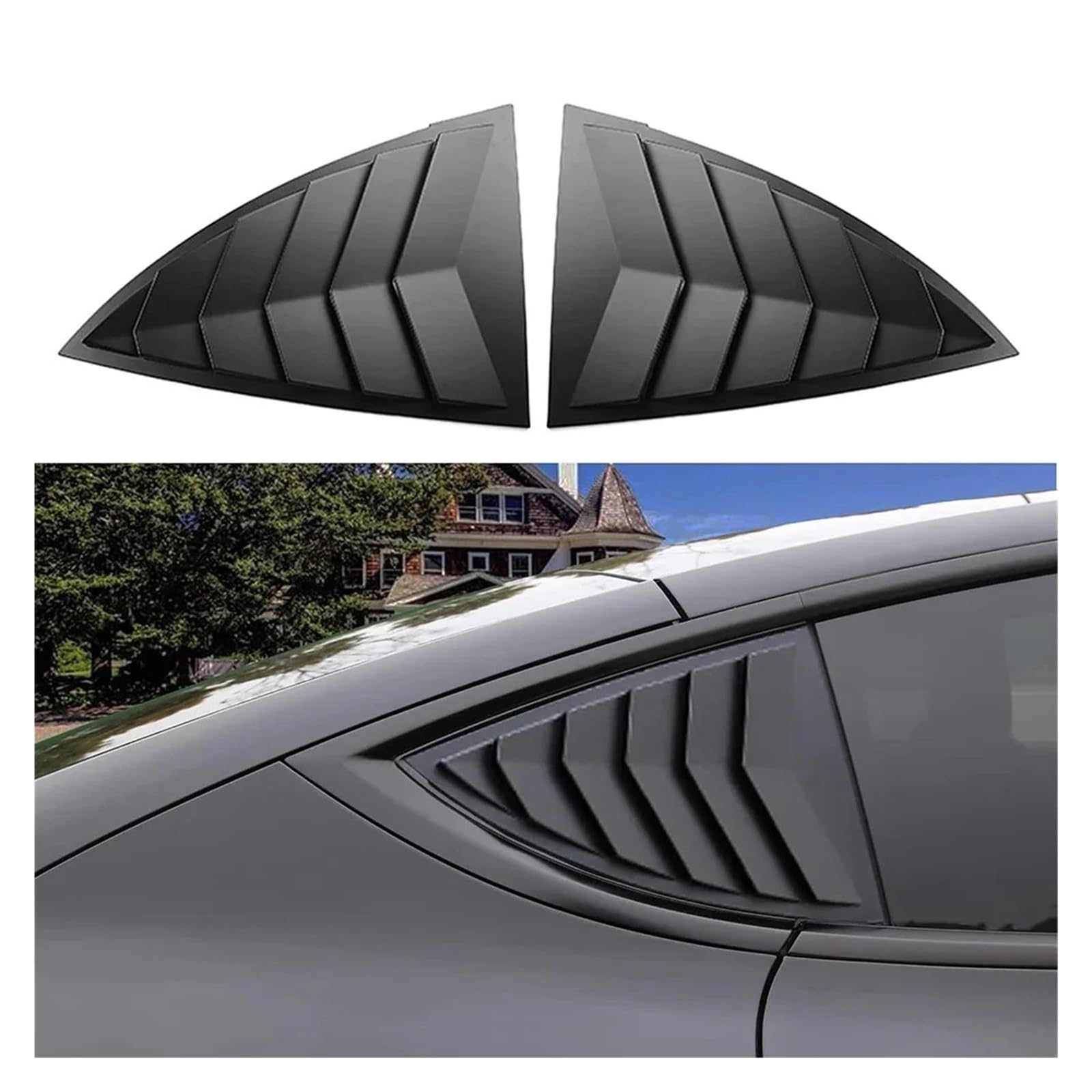 Spoiler Wing 2-teilige Mattschwarze Seitenfenster-Lamellenabdeckung Im Sportstil Für Tesla Für Modell Y 2021-2023 Heckscheibenspoiler-Splitterabdeckung Heckspoiler(Matt-schwarz) von SIMBAE