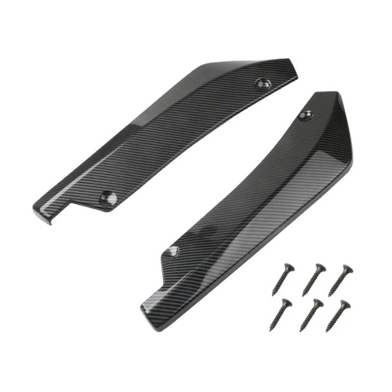 Spoiler Wing 2-teiliger Universal-Auto-Heckspoilerlippen-Diffusor-Splitter-Spoiler-Kratzschutz Schwarzer Carbon-Faser-Heckspoiler-Wickelwinkel-Splitter Heckspoiler(Kohlefaser) von SIMBAE