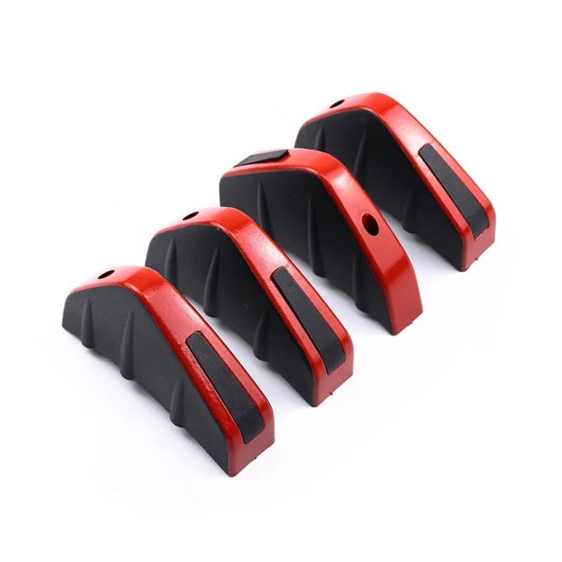 Spoiler Wing 4-teiliger Universal-Carbonfaser-Auto-modifizierter Heckstoßstangen-Diffusor-Spoiler Schwarz Rot ABS-Heckstoßstangen-Lippendiffusor Antikollision Heckspoiler(Black and red 2) von SIMBAE