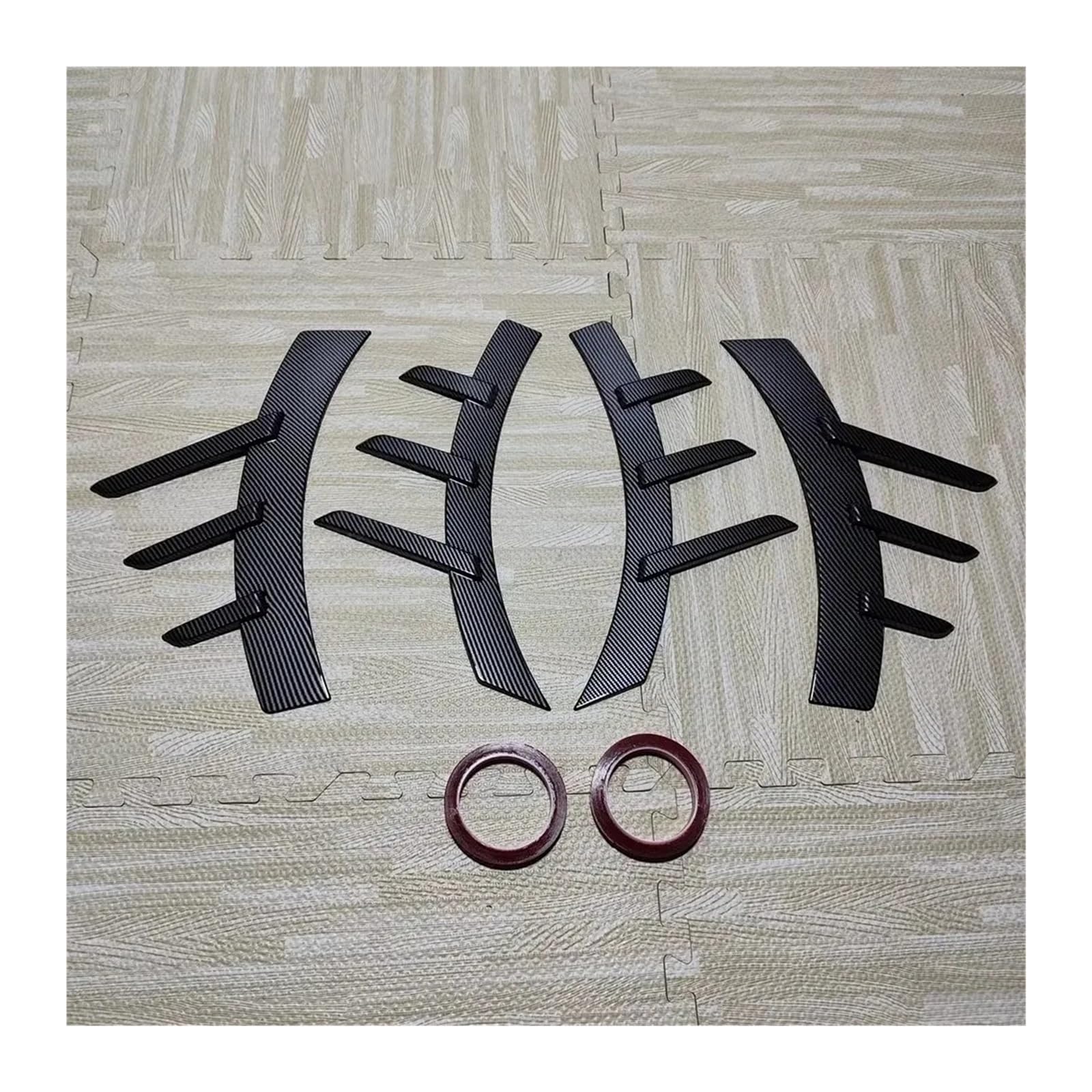 Spoiler Wing 4-teiliges Auto-Kotflügel-Verkleidungsset Für Die Vordere/hintere Stoßstange Im MP-Stil Seitenspachtel Canards Bodykits Für 2er-Reihe M2 G87 2023–2024 Tuning Heckspoiler(Carbon Look) von SIMBAE