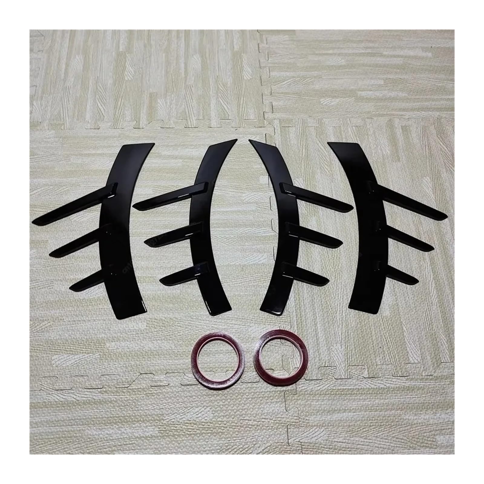 Spoiler Wing 4-teiliges Auto-Kotflügel-Verkleidungsset Für Die Vordere/hintere Stoßstange Im MP-Stil Seitenspachtel Canards Bodykits Für 2er-Reihe M2 G87 2023–2024 Tuning Heckspoiler(Gloss Black) von SIMBAE