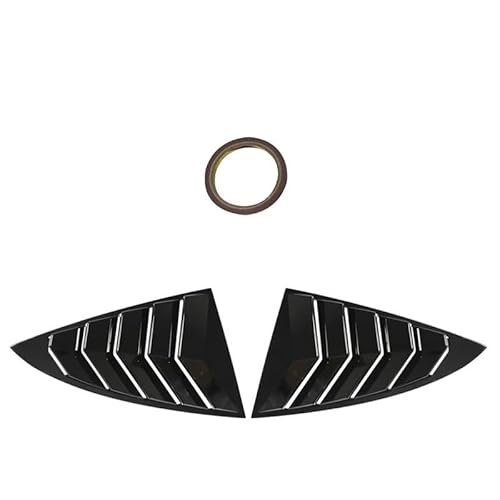 Spoiler Wing ABS-Heckfenster-Shutter-Abdeckung Für Tesla Für Modell 3 2017-2023 2024 Für Highland Louver Side Vent Trim Triangle Modified Heckspoiler(Gloss Black) von SIMBAE