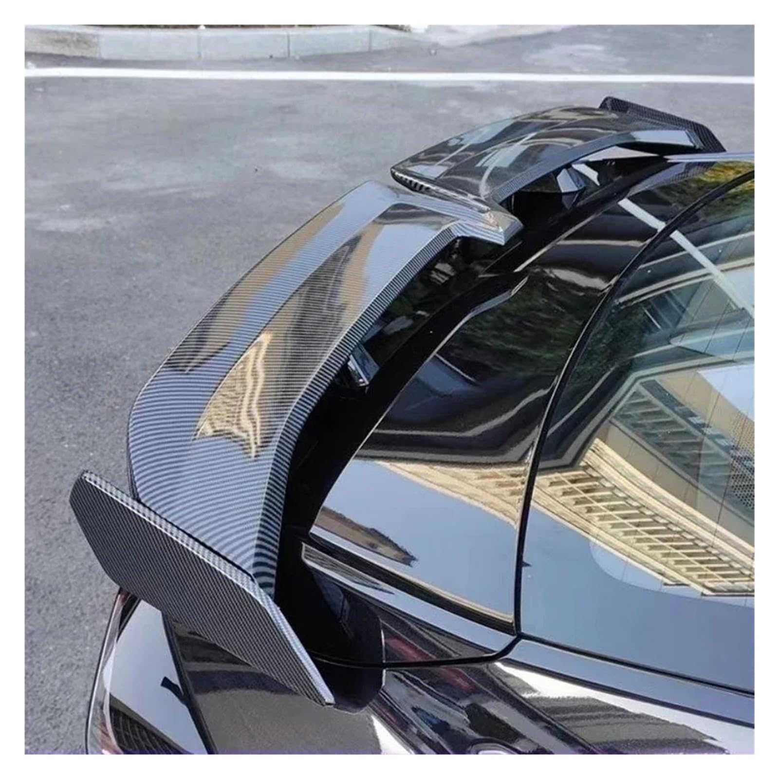 Spoiler Wing Auto-Modifikation Heckflügel Universal Nicht Perforiert Seagull Heckspoiler Splitter Klebstoff GT Heckflügel Dekoratives Zubehör Heckspoiler(Carbon Fibre) von SIMBAE