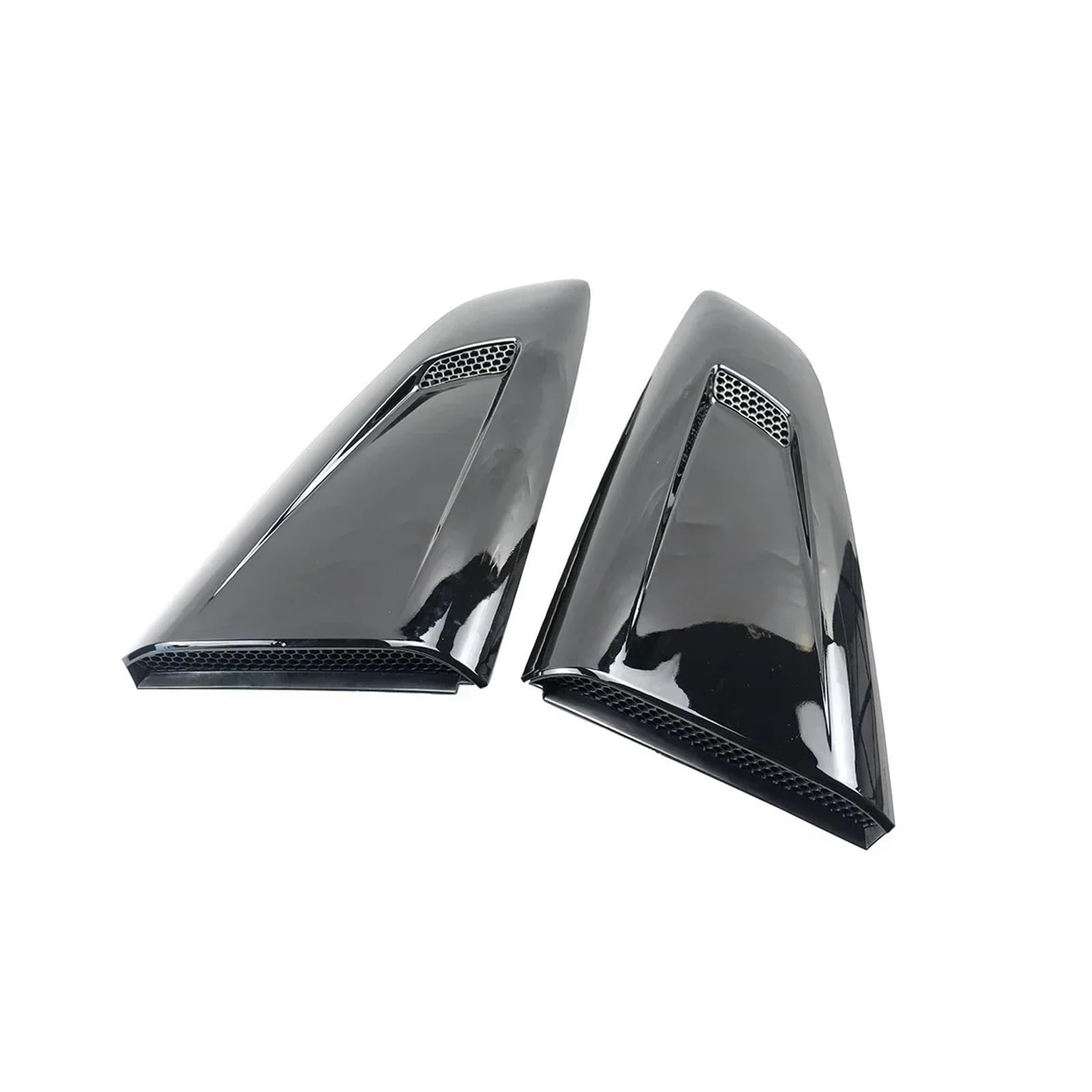 Spoiler Wing Auto Side Scoop Vent Louver Winodw Shutter Für Ford Für Mustang 2016-2022 Kotflügel Abdeckung Trim Zubehör Carbon Fiber Look Glänzend Schwarz Heckspoiler(Lover Glossy Black) von SIMBAE