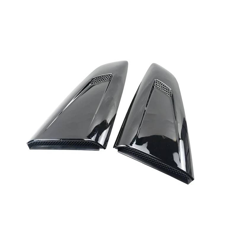 Spoiler Wing Auto Side Scoop Vent Louver Winodw Shutter Für Ford Für Mustang 2016-2022 Kotflügel Abdeckung Trim Zubehör Carbon Fiber Look Glänzend Schwarz Heckspoiler(Lover Glossy Black) von SIMBAE