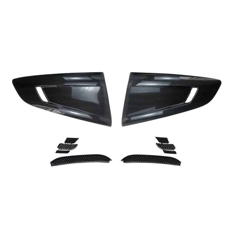 Spoiler Wing Auto Side Scoop Vent Louver Winodw Shutter Für Ford Für Mustang 2016-2022 Kotflügel Abdeckung Trim Zubehör Carbon Fiber Look Glänzend Schwarz Heckspoiler(Lover Window Carbon) von SIMBAE