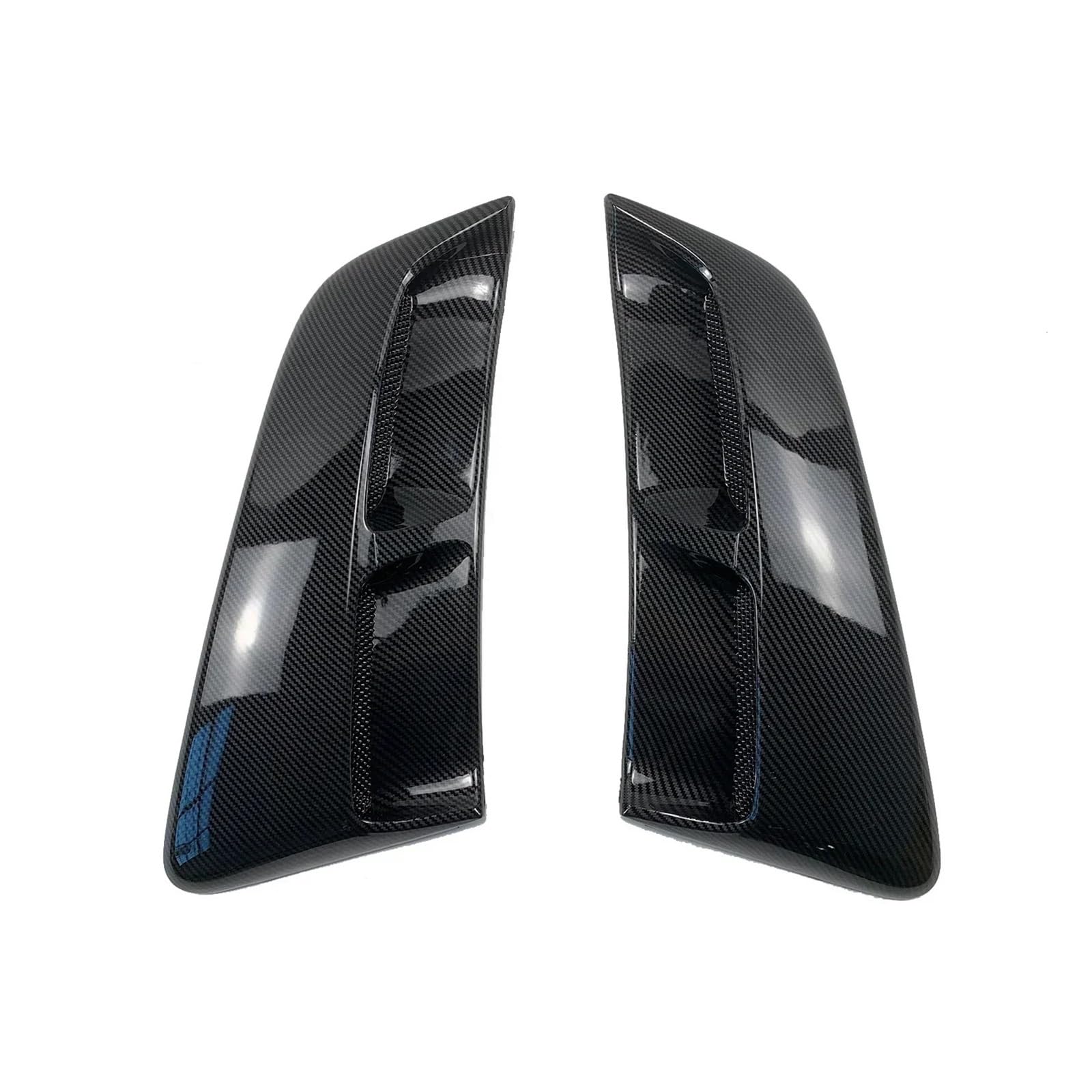 Spoiler Wing Auto Side Scoop Vent Louver Winodw Shutter Für Ford Für Mustang 2016-2022 Kotflügel Abdeckung Trim Zubehör Carbon Fiber Look Glänzend Schwarz Heckspoiler(Side Cabon Pattern) von SIMBAE