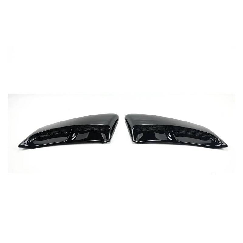 Spoiler Wing Auto Side Scoop Vent Louver Winodw Shutter Für Ford Für Mustang 2016-2022 Kotflügel Abdeckung Trim Zubehör Carbon Fiber Look Glänzend Schwarz Heckspoiler(Side Glossy Black) von SIMBAE