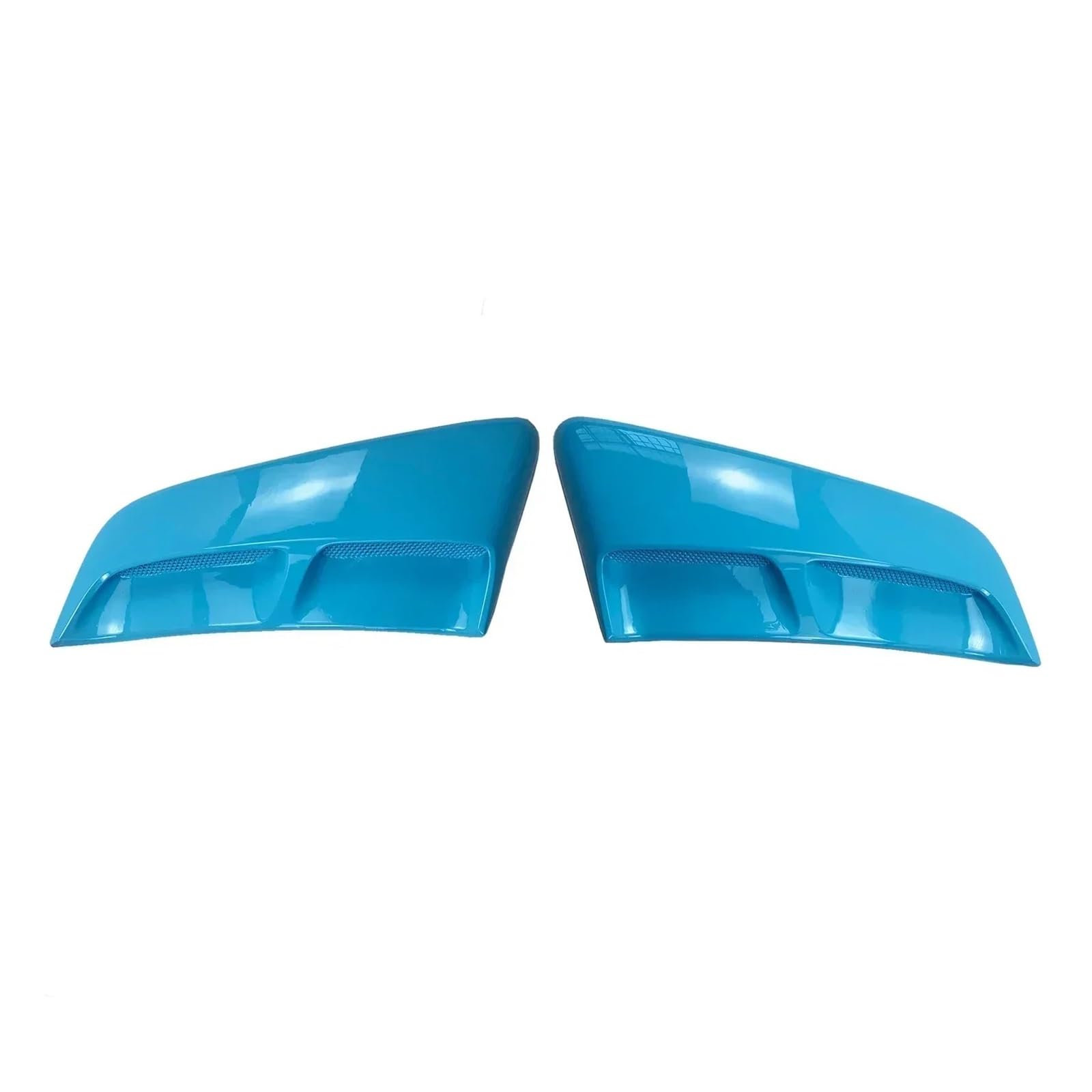 Spoiler Wing Auto Side Scoop Vent Louver Winodw Shutter Für Ford Für Mustang 2016-2022 Kotflügel Abdeckung Trim Zubehör Carbon Fiber Look Glänzend Schwarz Heckspoiler(Side Scoop Blue) von SIMBAE