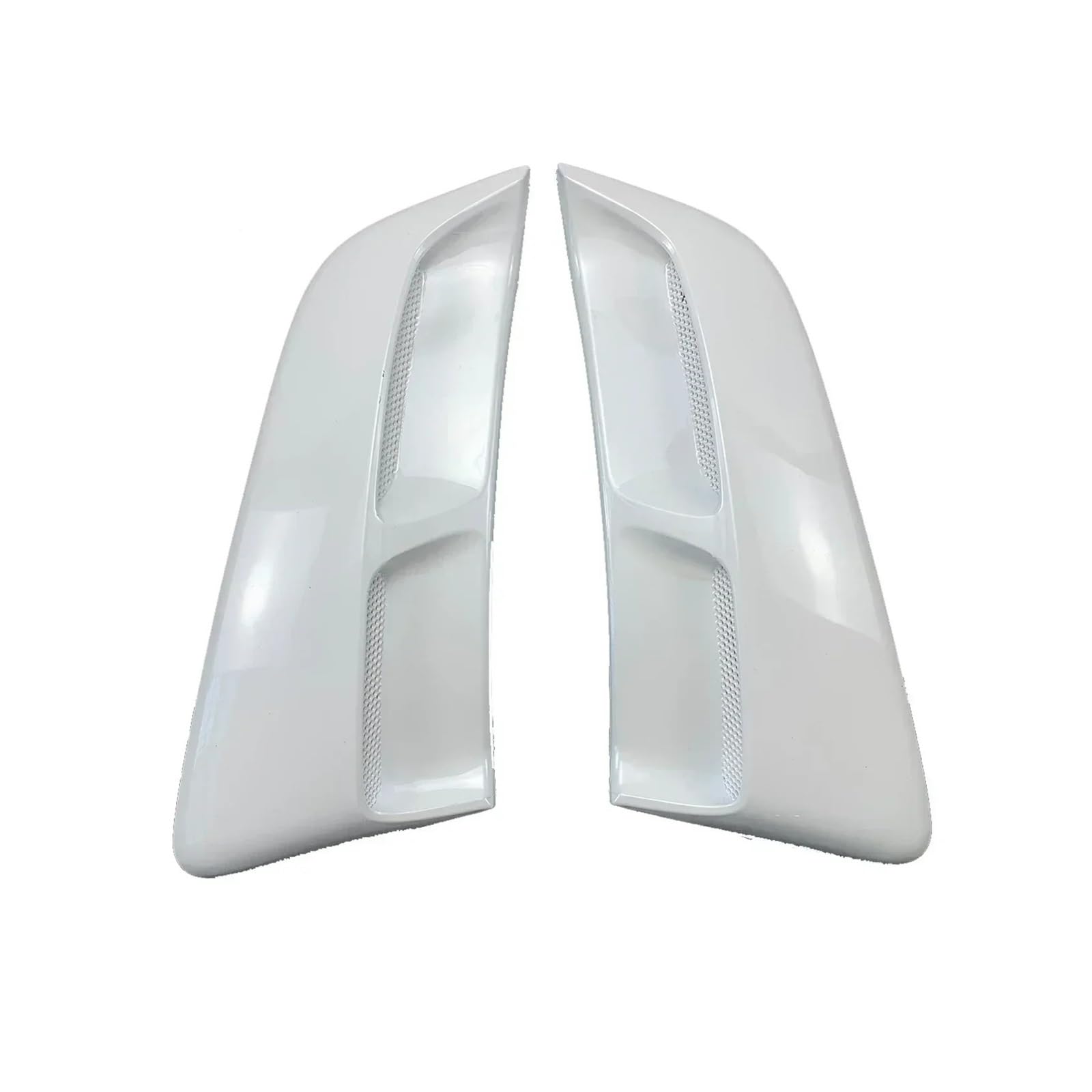 Spoiler Wing Auto Side Scoop Vent Louver Winodw Shutter Für Ford Für Mustang 2016-2022 Kotflügel Abdeckung Trim Zubehör Carbon Fiber Look Glänzend Schwarz Heckspoiler(Side Scoop White) von SIMBAE