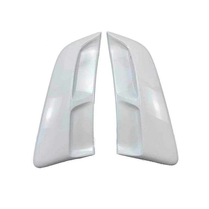 Spoiler Wing Auto Side Scoop Vent Louver Winodw Shutter Für Ford Für Mustang 2016-2022 Kotflügel Abdeckung Trim Zubehör Carbon Fiber Look Glänzend Schwarz Heckspoiler(Side Scoop White) von SIMBAE