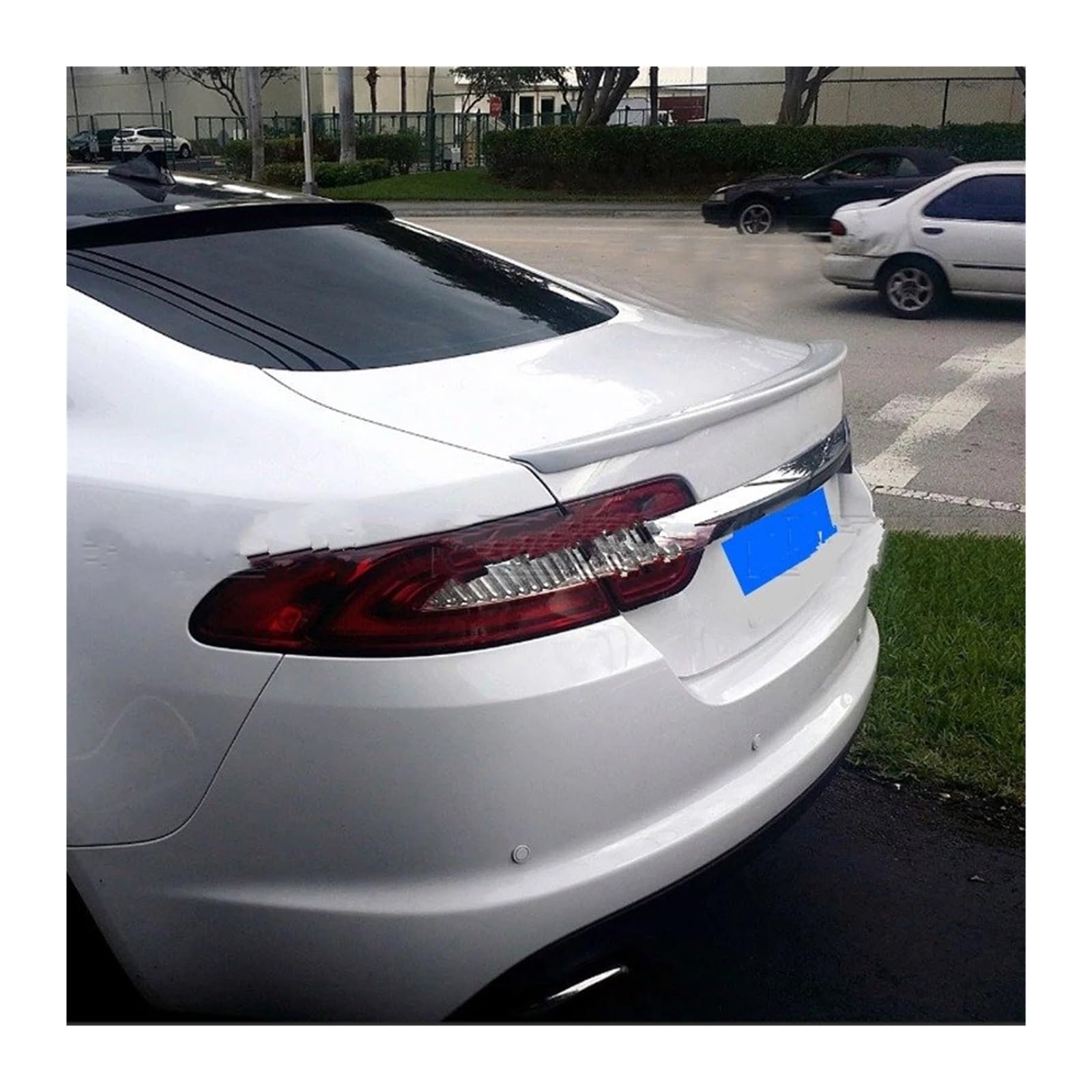 Spoiler Wing Auto Styling PU Material Unlackiert Farbe Hinten Dach Flügel Lippe Stamm Spoiler Flügel Für Jaguar XF 2012 2013 2014 2015 Heckspoiler(Unpainted) von SIMBAE