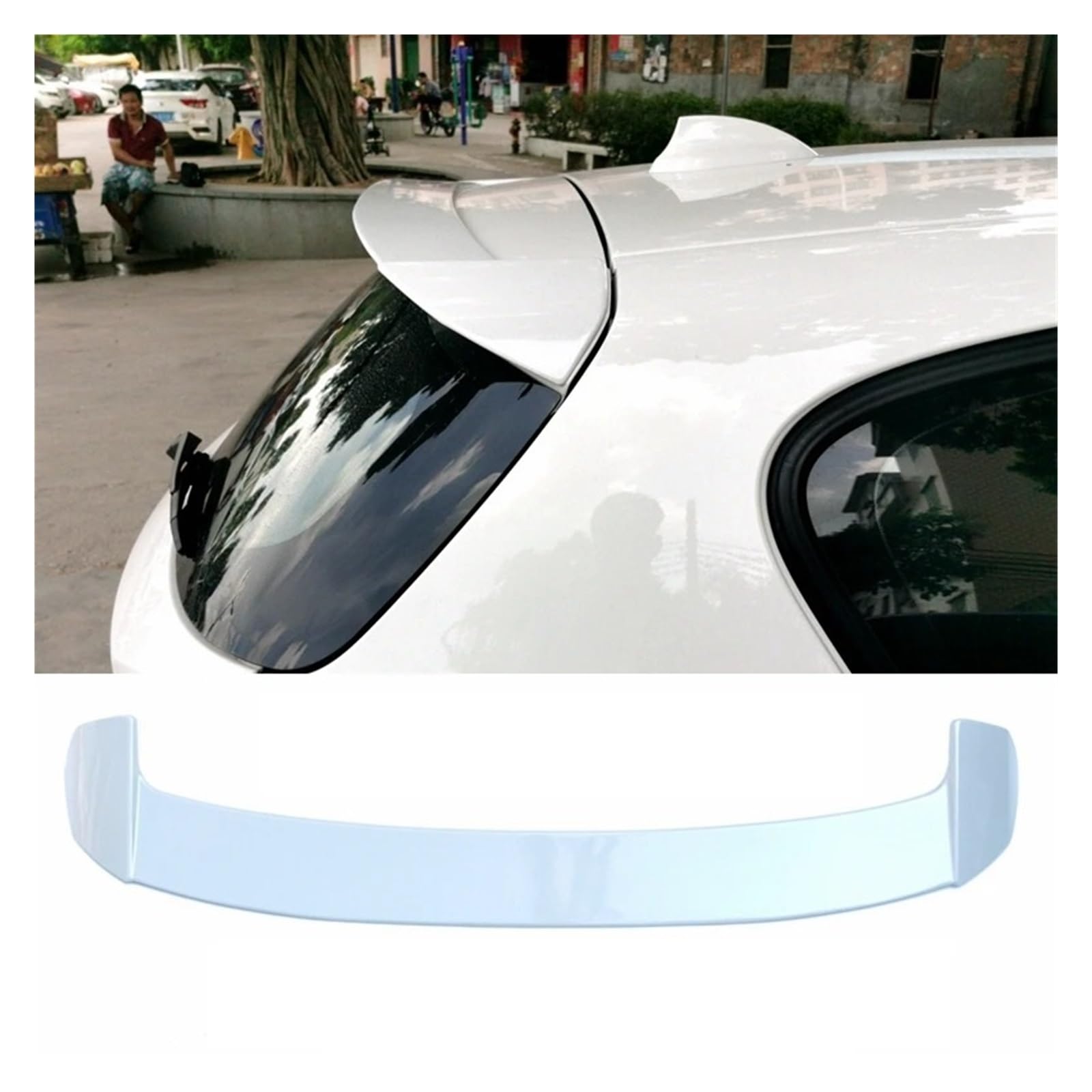 Spoiler Wing Für 1er E87 E81 F20 F21 116i 120i 118i M135i Spoiler 2005-2016 2017 2018 2019 Carbonfaserfarbe ABS Dachspoiler Heckspoiler(Pure White) von SIMBAE