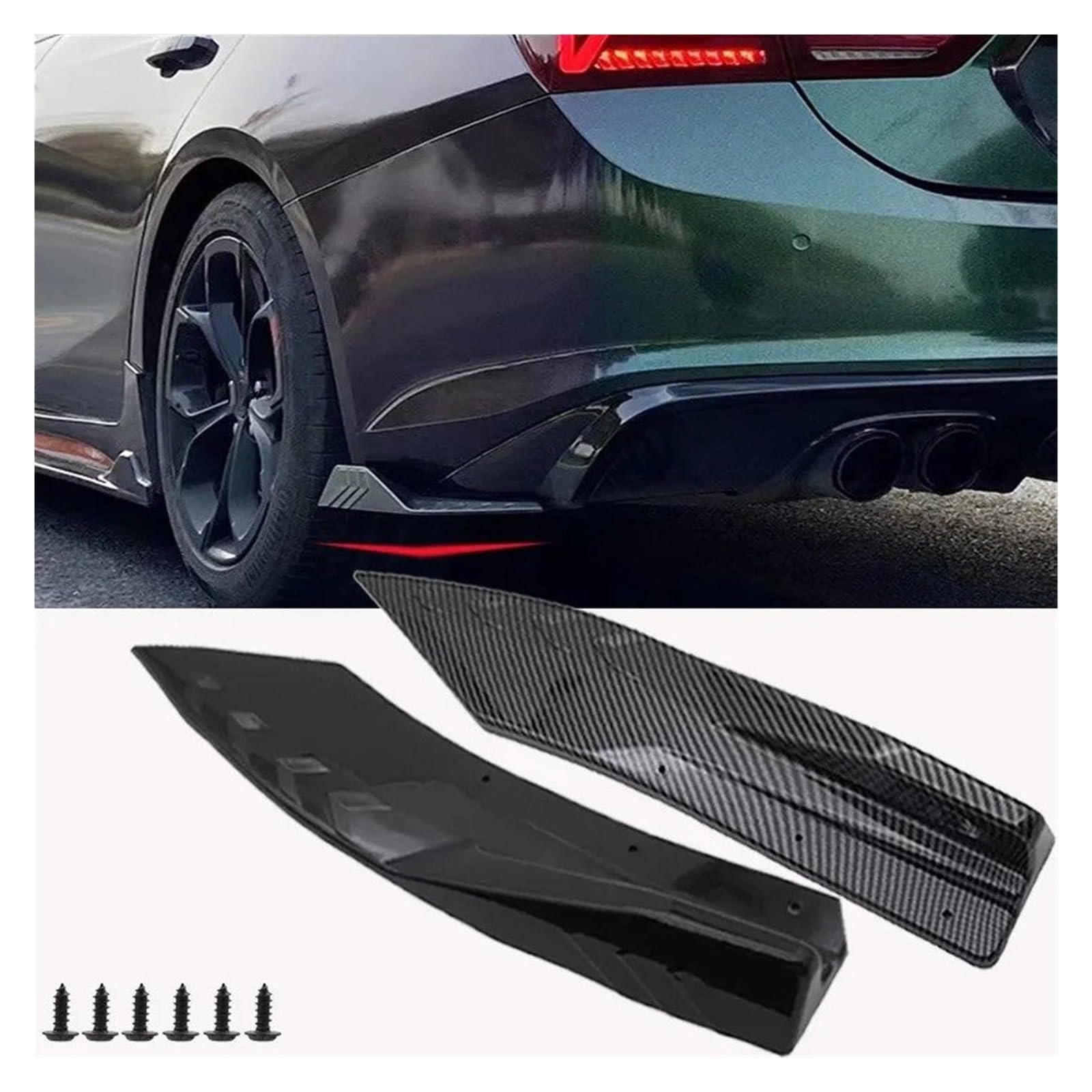 Spoiler Wing Für 4er F32 F33 F36 G22 G23 G26 2014-on 2-teiliger Heckspoilerlippen-Wickelwinkel-Diffusor-Splitter-Canard-Spoiler Heckspoiler(Kohlefaser) von SIMBAE