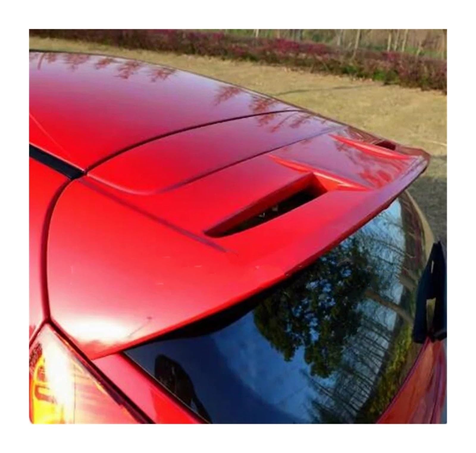 Spoiler Wing Für Ford Für Fiesta 2009 2010 2011 2012 2013 Auto Unlackiert Farbe Hinten Trunk-Boot Flügel Spoiler ABS Kunststoff Auto Zubehör Heckspoiler(Rot) von SIMBAE
