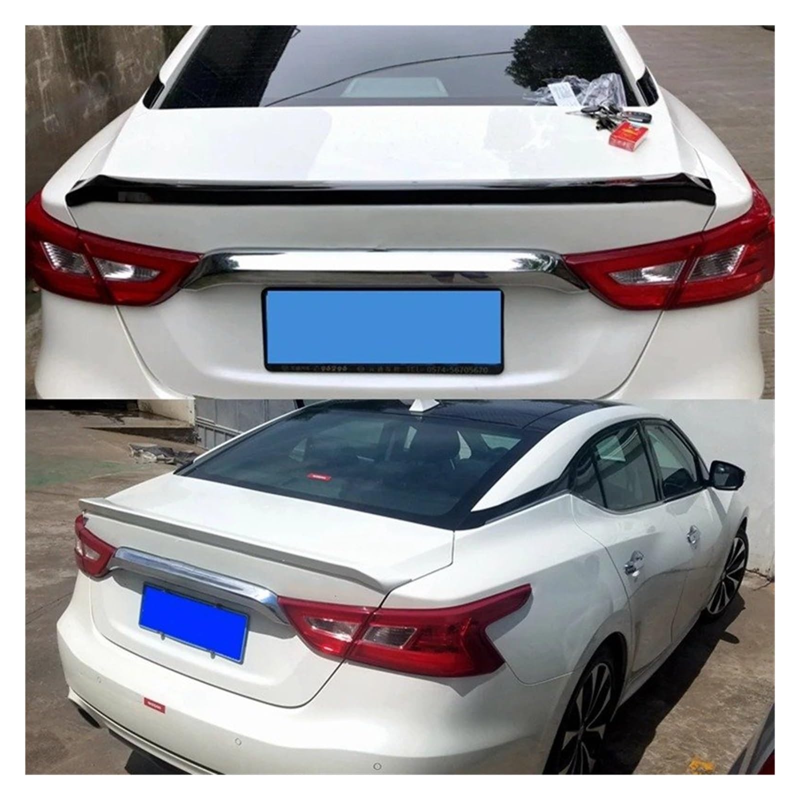 Spoiler Wing Für Nissan Für Maxima 2016 2017 2018 2019-2020 Spoiler Sport ABS Kunststoff Carbon Look Hinten Stamm Flügel Auto Körper Kit Zubehör Heckspoiler(No Color) von SIMBAE