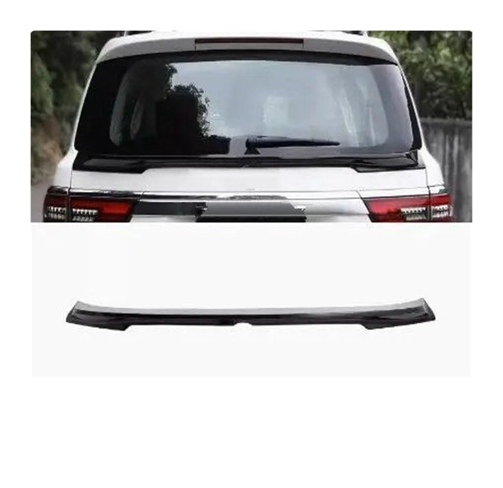 Spoiler Wing Für Nissan Für Patrol Y62 2011-2023 ABS Kunststoff Material Schwarz Weiß Farbe Hinten Dach Flügel Lip Boot Dach Spoiler Auto Styling Heckspoiler(20-23) von SIMBAE
