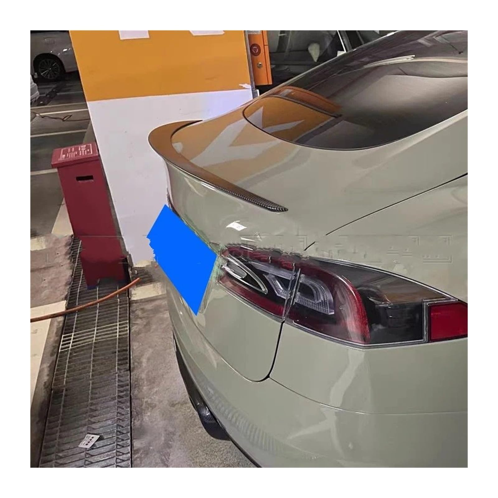Spoiler Wing Für Tesla Für Modell S 2012-2020 Spoiler ABS Material Auto Heckklappe Primer Farbe Heckspoiler Auto Tuning Heckspoiler(Glossy Black) von SIMBAE