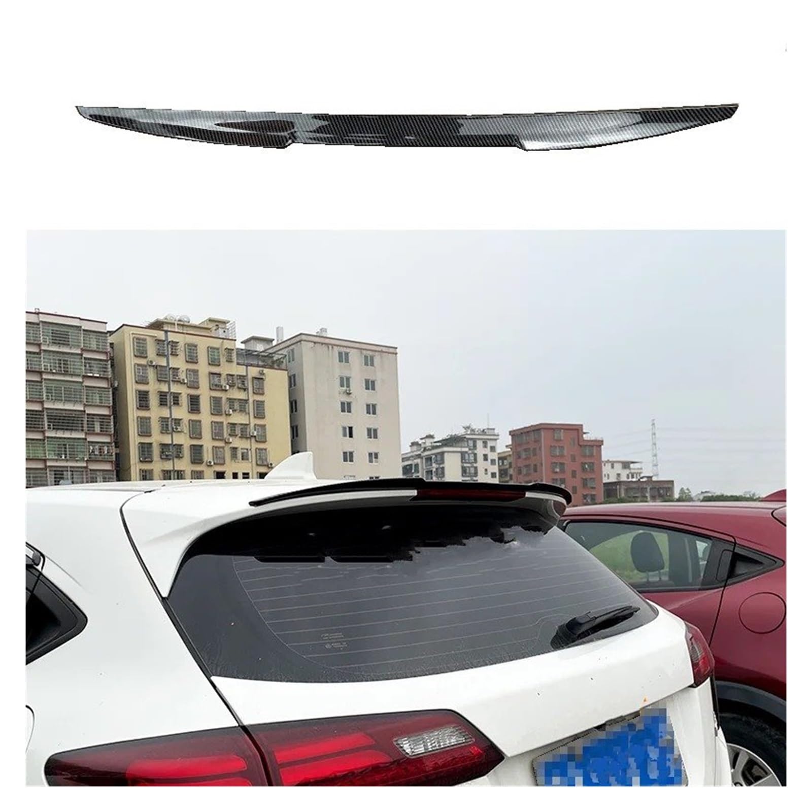 Spoiler Wing Für VEZEL 2015-2022 Fließheck Dachspoiler ABS Kunststoff Schwarz Carbon Look Heckflügel Body Kit Zubehör Styling Heckspoiler(Glossy Black) von SIMBAE