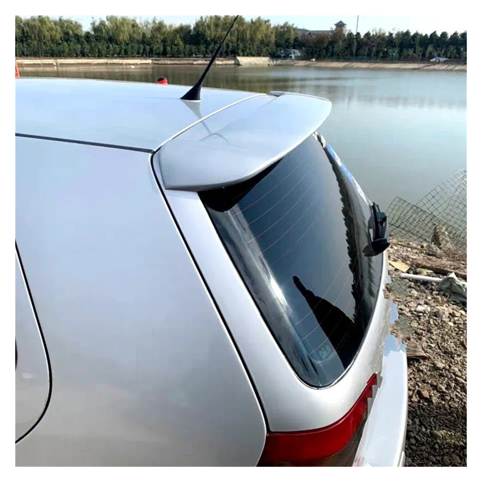 Spoiler Wing Für VW Für Golf 4 MK4 Spoiler 1998 1999 2000 2001 2002 2003-2004 ABS Material Auto Heckspoiler Primer Farbe Spoiler Heckspoiler(Silber) von SIMBAE