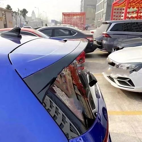 Spoiler Wing Für VW Für Golf 8 MK8 Für Pro Für Line Für GTI R Spoiler ABS Schwarz/Carbon Farbe/SCHWARZ MIT WEIß Mit Weiß Auto Heckspoiler Heckspoiler(C Black Blue) von SIMBAE