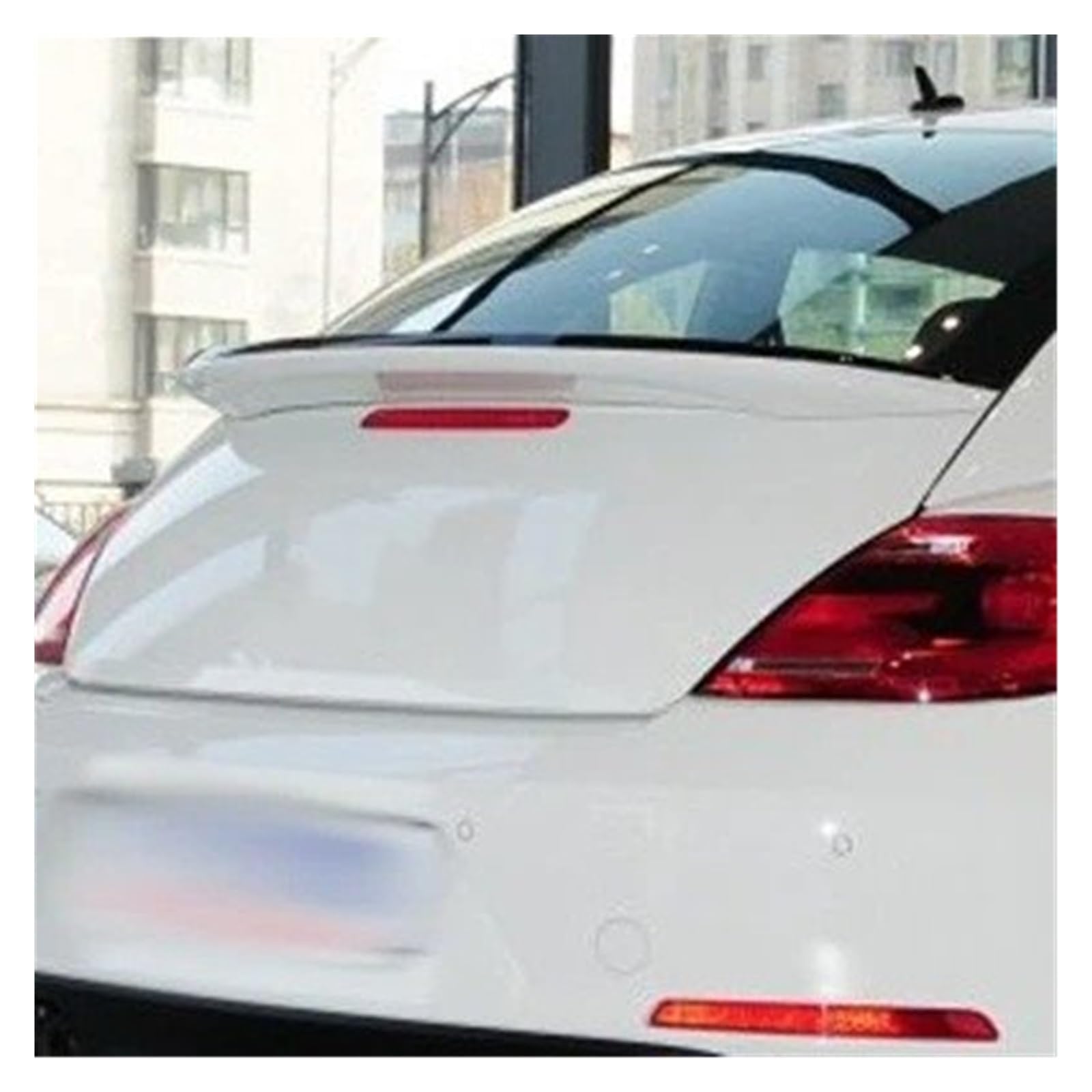 Spoiler Wing Für VW Für Käfer 2013 2014 2015 2016 Außen ABS Kunststoff Unlackiert Primer Farbe Hinten Flügel Stamm Lip Spoiler Dekoration Heckspoiler(Black and White) von SIMBAE