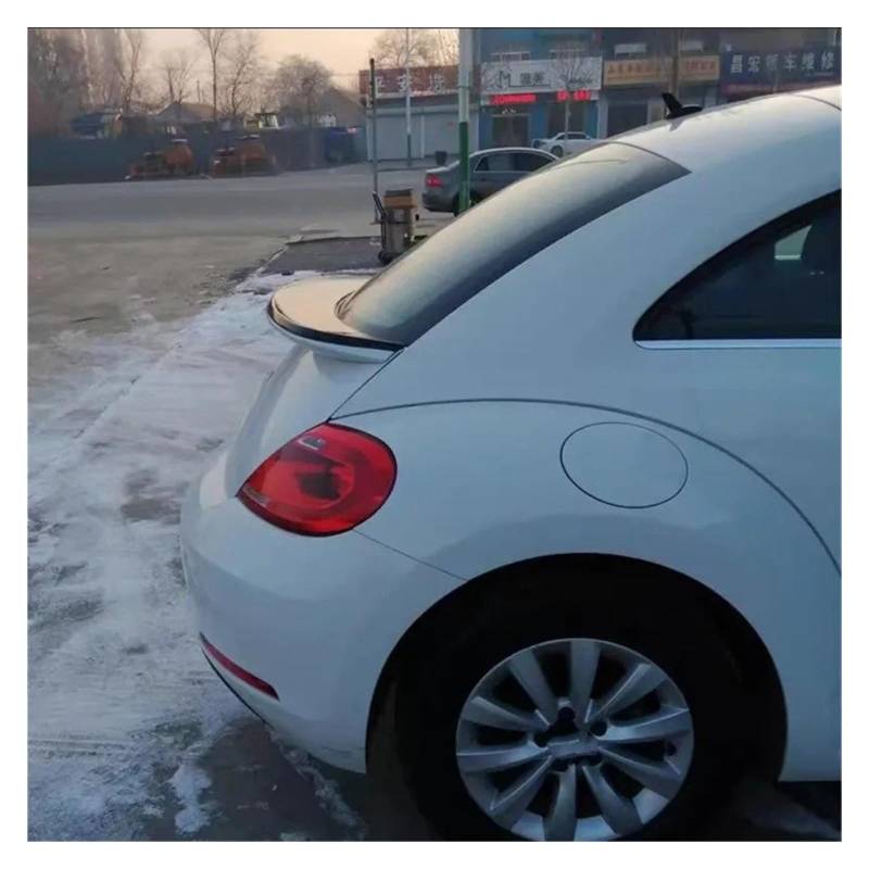 Spoiler Wing Für VW Für Käfer 2013-2016 ABS Auto Heckklappe Lip Body Kit Spoiler Flügel Schwarz Carbon Tuning Außenzubehör Heckspoiler(White with Black) von SIMBAE