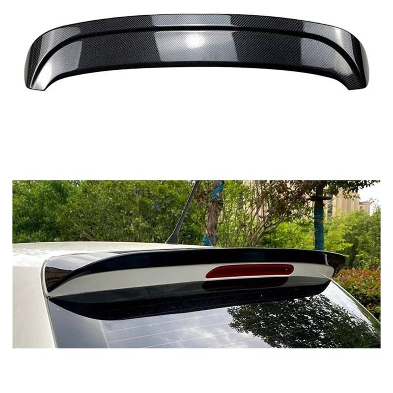 Spoiler Wing Für VW Für Polo MK5 6R 6C 2011-2017 Auto Heckkofferraum Fix Wing Lip Spoiler Glänzend Schwarz ABS Karosseriemodifikation Heckspoiler(Kohlenschwarz) von SIMBAE