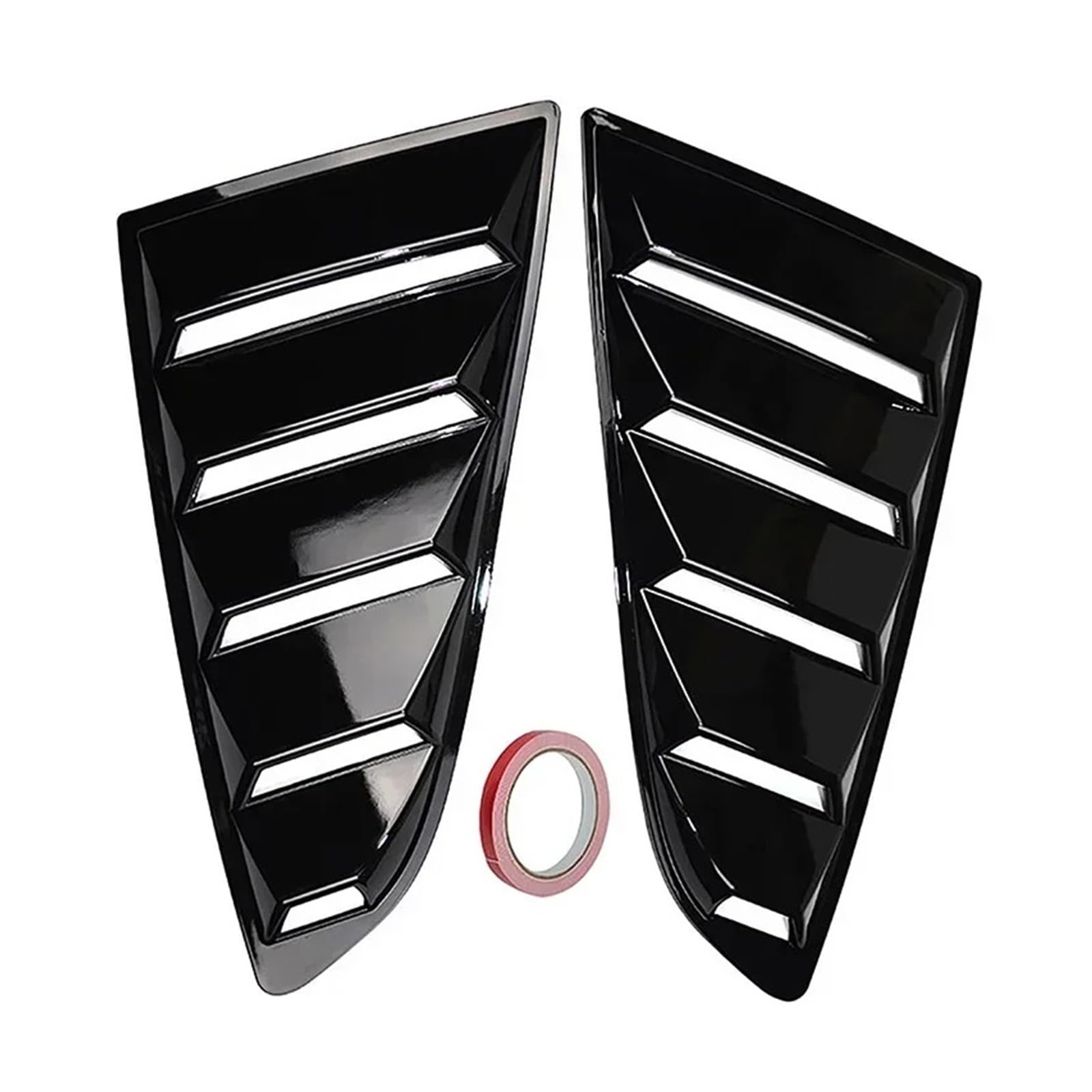 Spoiler Wing Hintere Viertelfensterlamellen Seitenlüftungsabdeckung Windschutzscheibe Für Ford Für Mustang 2015-2021 Autozubehör Modifizierte Fensterjalousien Heckspoiler(Gloss Black) von SIMBAE