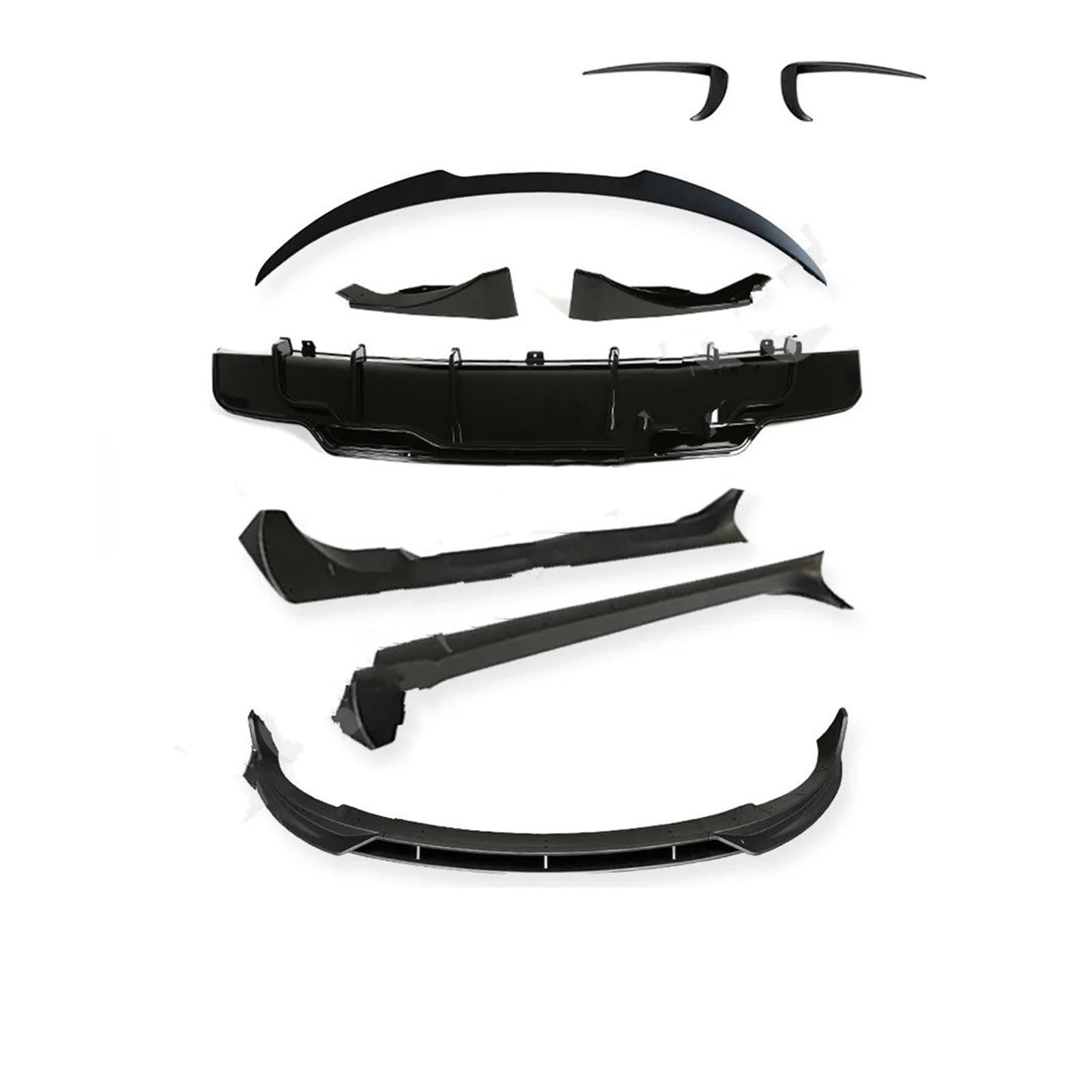 Spoiler Wing Mattschwarzer Frontspoilerlippen-Splitter-Heckdiffusorspoiler Für Tesla Für Modell 3 Y 2017-2023 Body Kits Heckspoiler(3 Whole Set) von SIMBAE