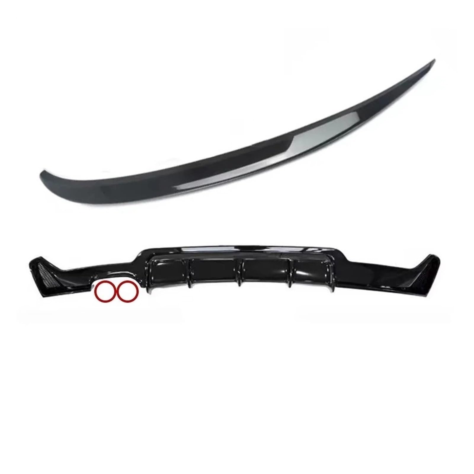 Spoiler Wing Spoiler Heckstoßstange Diffusor Zubehör Für 4er F32 Für Sport 2013-2020 Auto Außen Schmücken Modifikation Teile Heckspoiler(Combination 3) von SIMBAE