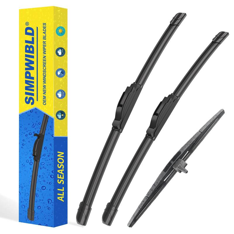 Scheibenwischer vorne + Heckscheibenwischerblätter 3 Scheibenwischer für Honda Pilot Modelle 2009-2015 OEM Qualität Original Style (55,9 cm + 53,3 cm + 35,6 cm 3 Stück) von SIMPWIBLD