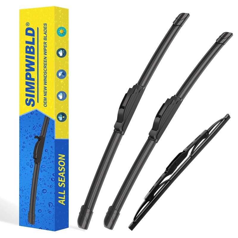 Scheibenwischer vorne + Heckwischerblätter 3 Scheibenwischer für Jeep Patriot Modelle 2007-2017 OEM Qualität Original Style (53.3 cm + 53.3 cm + 25.4 cm 3 Stück) von SIMPWIBLD