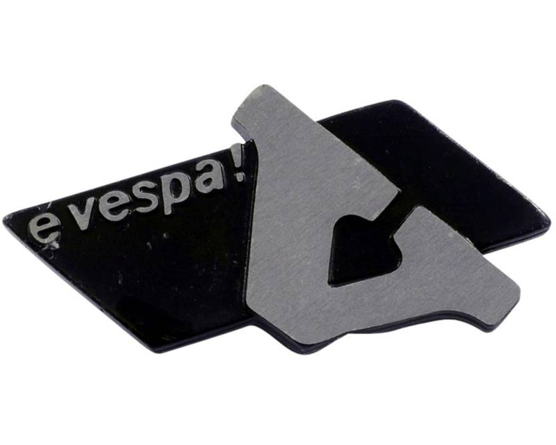 SIP Schriftzug eVespa!, Gepäckfach Aluminium, für Vespa PK 50 XL2 / Elestart 50 V5X3T 2T AC 90- von SIP