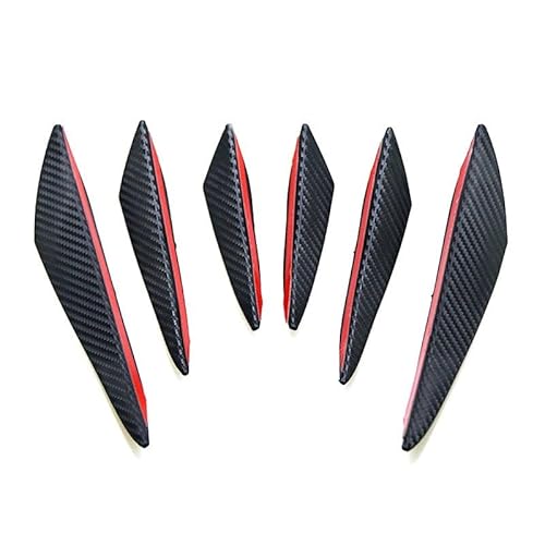Auto Frontstoßstange Frontspoiler 4/6 Stücke Universal Front Stoßstange Lip Dekoration Diffusor Splitter Flossen Körper Spoiler Canards Valence Kinn Auto Tuning Canard Decor(6PCS Pattern) von SISAWUEU