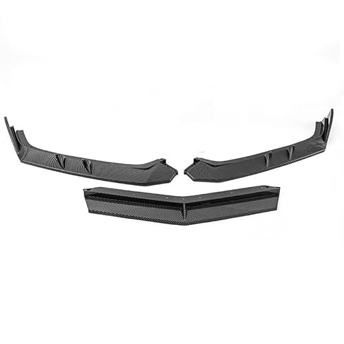 Auto Frontstoßstange Frontspoiler Für Chevy Für Corvette Für C8 Für Z51 2020-2024 Für Stufe 3 Außendekorativer Auto Frontstoßstangenlippenspoilersplitter Winglet Fit(Fiber Look) von SISAWUEU