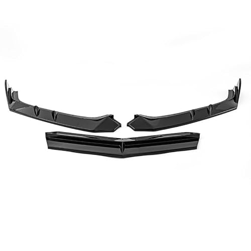 Auto Frontstoßstange Frontspoiler Für Chevy Für Corvette Für C8 Für Z51 2020-2024 Für Stufe 3 Außendekorativer Auto Frontstoßstangenlippenspoilersplitter Winglet Fit(Glossy Black) von SISAWUEU