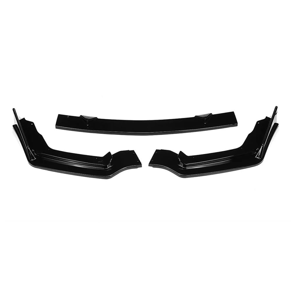 Auto Frontstoßstange Frontspoiler Für Infiniti Für Q50 2014-2017 Schwarz Glänzend Untere Splitterplatte Klinge Autozubehör 3 Teilig Auto Frontstoßstange Lip Spoiler(Base Model Black) von SISAWUEU